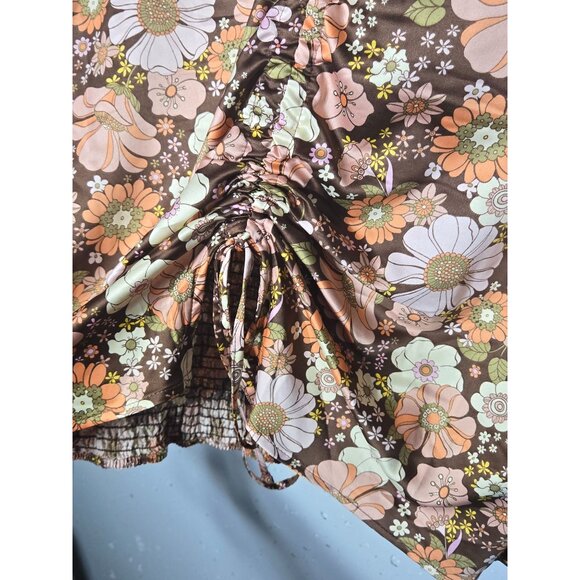 Cato Womens Multicolor Floral‎ Collared Short Sleeve Shirt Plus Size 22/24 70's - Picture 3 of 10